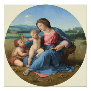 Póster La Alba Madonna, c. 1510 (aceite en el panel)