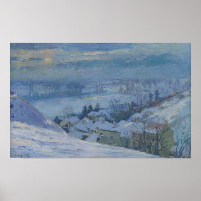 Póster La aldea de Herblay bajo la nieve, 1895 (Frente)