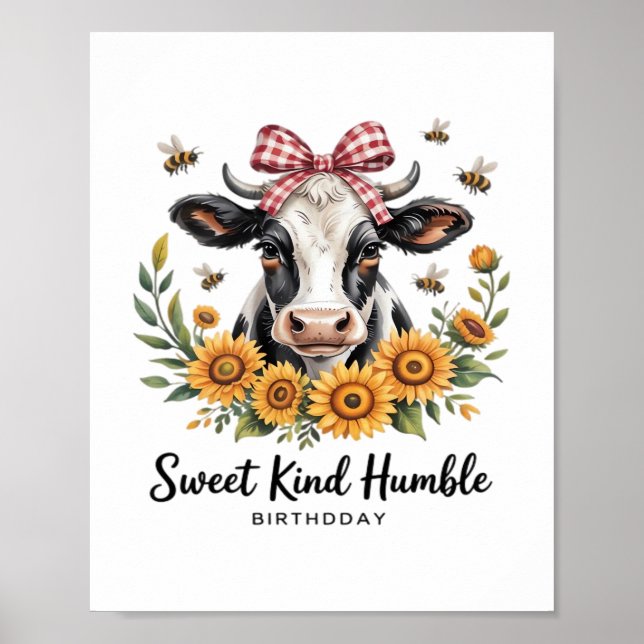 Póster La alegre fresa vaca vaca ama el clásico T-Shi (Frente)