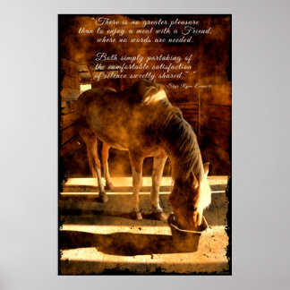 Póster La alimentación de caballos Palomino Pinto en gran