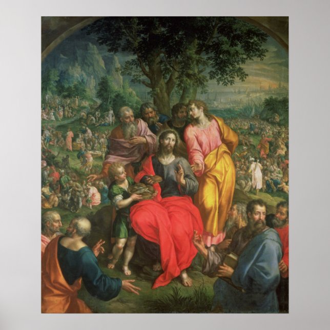 Póster La alimentación de los cinco mil, c.1590 (Frente)