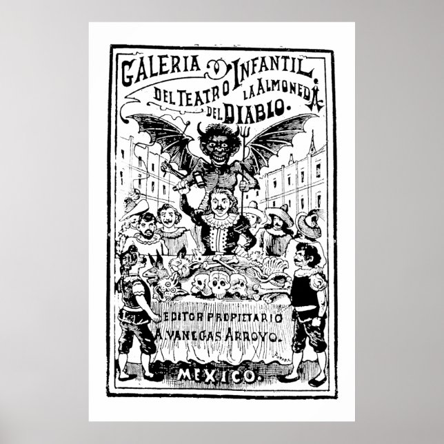 Póster La Almoned del Diablo por José Guadalupe Posada (Frente)
