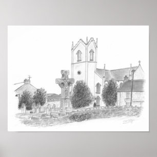 Póster La Alta Cruz y la Iglesia Donaghmore Condado Tyron