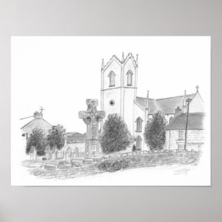 Póster La Alta Cruz y la Iglesia Donaghmore Condado Tyron