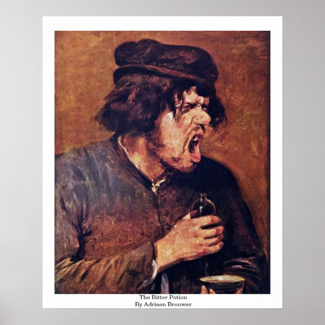 Póster La Amarga Poción De Adriaen Brouwer (Frente)