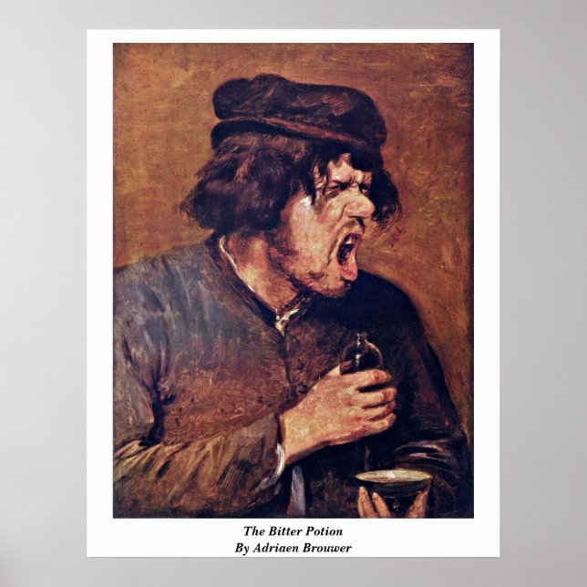 Póster La Amarga Poción De Adriaen Brouwer (Frente)