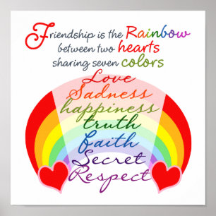 Póster La amistad es el BFF de arcoiris