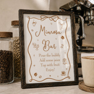 Póster La Amor está Preparando Café Bridal Shower Mimosa 