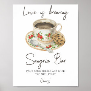 Póster La amor está preparándose Bar de sangría para la d