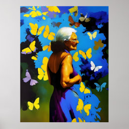 Póster La anciana y las mariposas