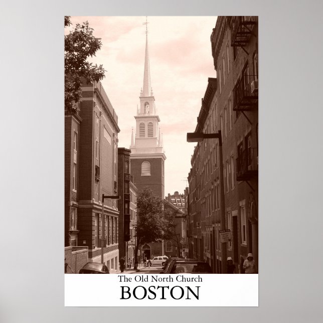 Póster La Antigua Iglesia del Norte en Boston, Massachuse (Frente)