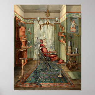 Póster La antigua sala de operaciones de un dentista de l