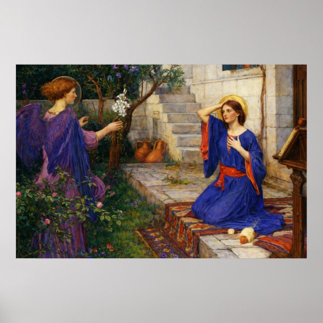 Póster La Anunciación de John William Waterhouse (Frente)