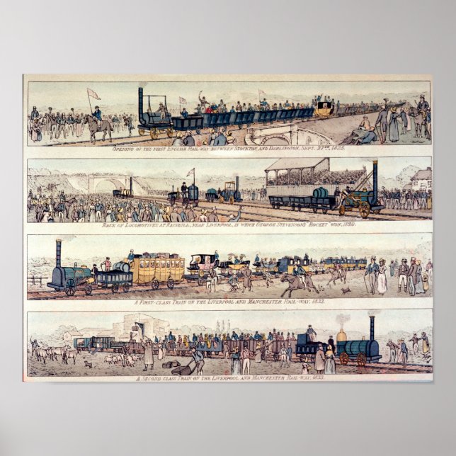 Póster La apertura de Stockton y Darlington (Frente)