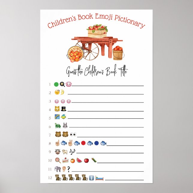 Póster La Apple de nuestro juego Baby Shower de Emoji de  (Frente)