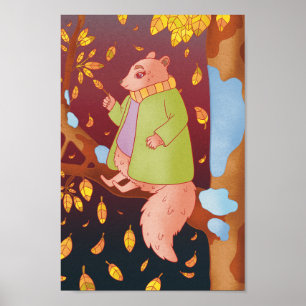 Póster La ardilla del otoño