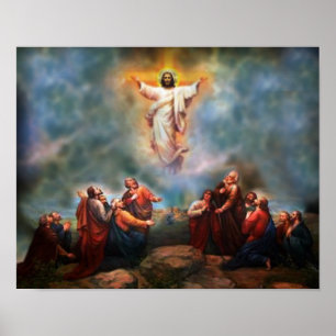 Póster La ascensión del señor imagen piadosa