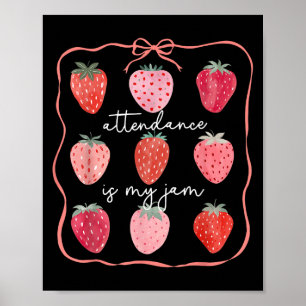 Póster La Asistencia Es Mi Coque De Fresas Del Personal D