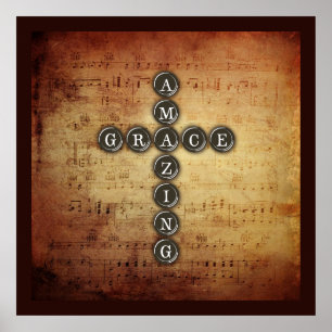 Póster La asombrosa Cruz de Gracia en la Hoja de Música V