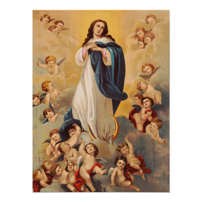 Póster La asunción de la Virgen María (Anverso)