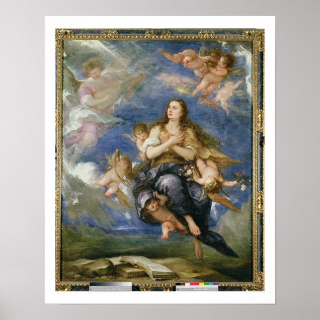 Póster La asunción de María Magdalena (aceite sobre lienz (Frente)