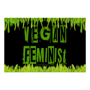 Póster La atención vegana feminista de SlipperyJoe llama