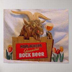 Póster La auténtica cerveza de media cola de Horlacher