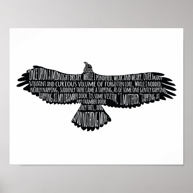 Póster La avalancha de Edgar Allan Poe Typography Poster (Frente)