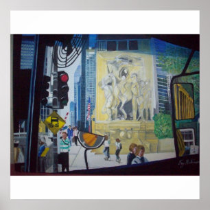 Póster La avenida de Chicago Michigan. Puente
