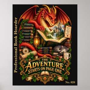 Póster La aventura comienza en la página uno   Dragón de 