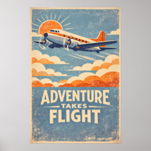Póster La aventura emprende vuelo
