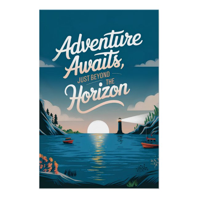 Póster La aventura espera, justo más allá del horizonte (Anverso)