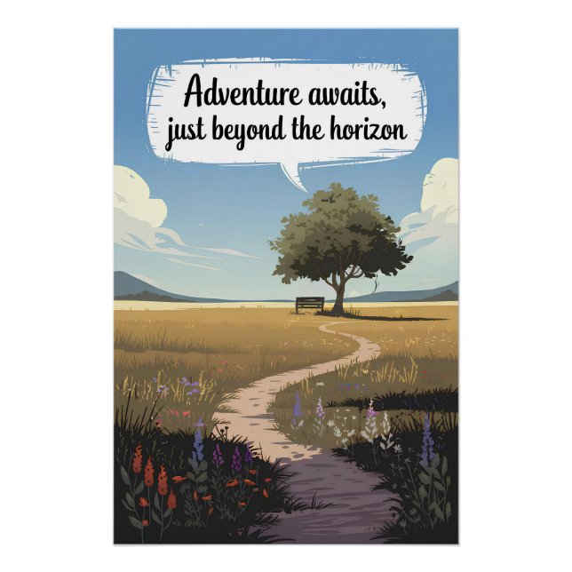Póster La aventura espera, justo más allá del horizonte (Anverso)