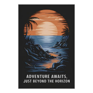 Póster La aventura espera, justo más allá del horizonte