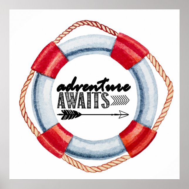 Póster La aventura espera salvavidas (Frente)