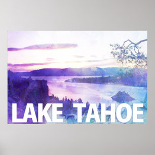 Póster La bahía esmeralda del lago Tahoe