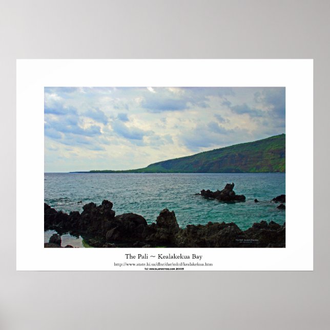 Póster La bahía Pali ~ Kealakekua (Frente)