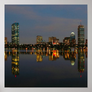 Póster La bahía trasera de Boston de noche