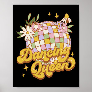 Póster La bailarina Queen Boho Disco Flor de los años 70