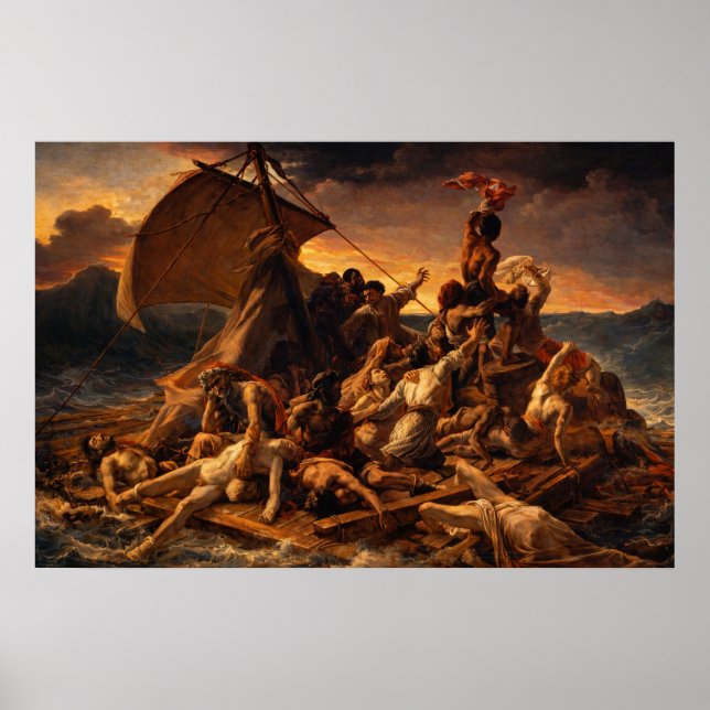 Póster La balsa de la Medusa de Théodore Géricault (Frente)