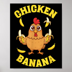 Póster La banana de pollo es divertida