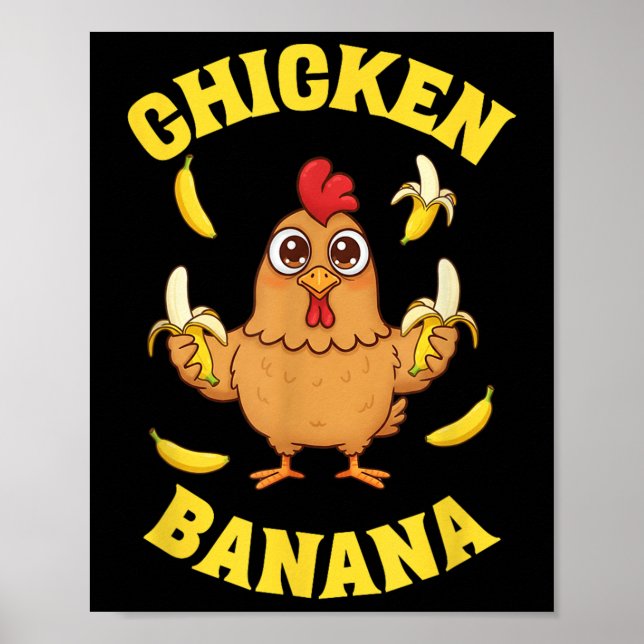 Póster La banana de pollo es divertida (Frente)