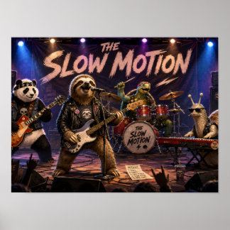 Póster La Banda de Rock de Animales Divertidos en Cámara