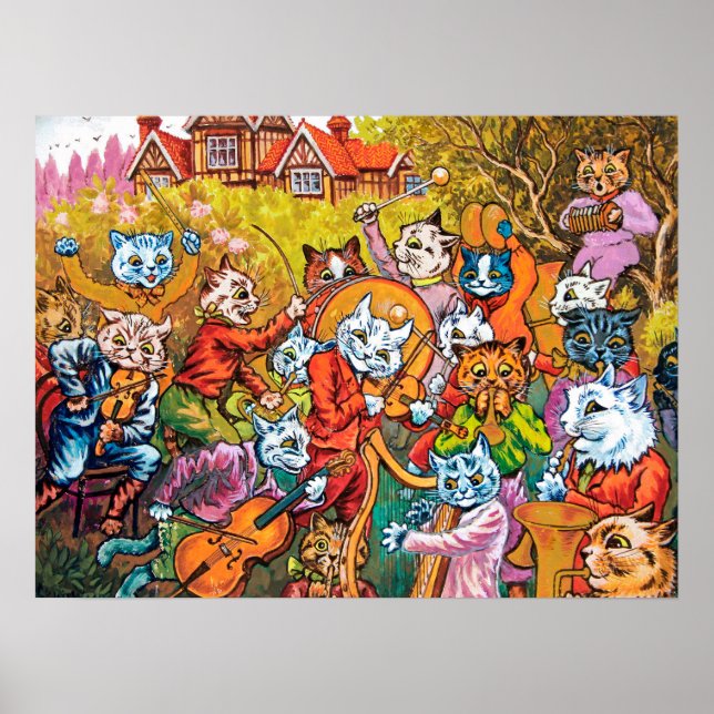 Póster La banda juega, Louis Wain (Frente)