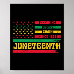 Póster La Bandera Afroamericana Decimoctava Rompiendo Cad