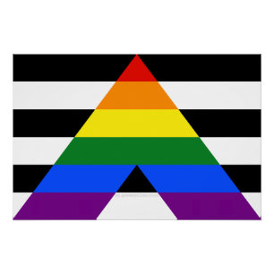 Póster La bandera de aliado heterosexual de SlipperyJoe c