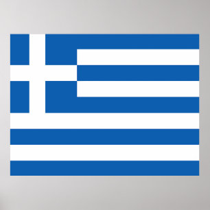 Póster La bandera de Grecia 