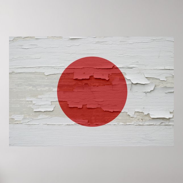 Póster La bandera de Japón resistió a la pintura (Frente)