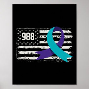 Póster La bandera de los Estados Unidos apoya la prevenci