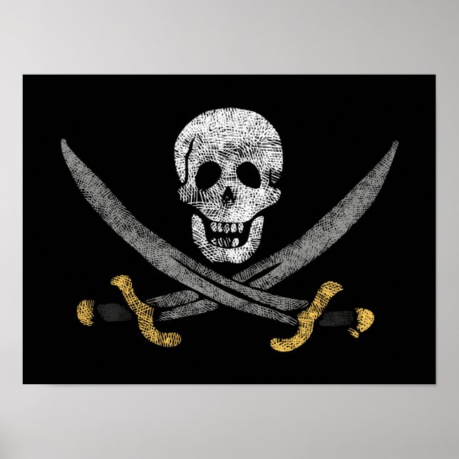 Póster La bandera de los piratas del Capitán Jack Rackham (Frente)